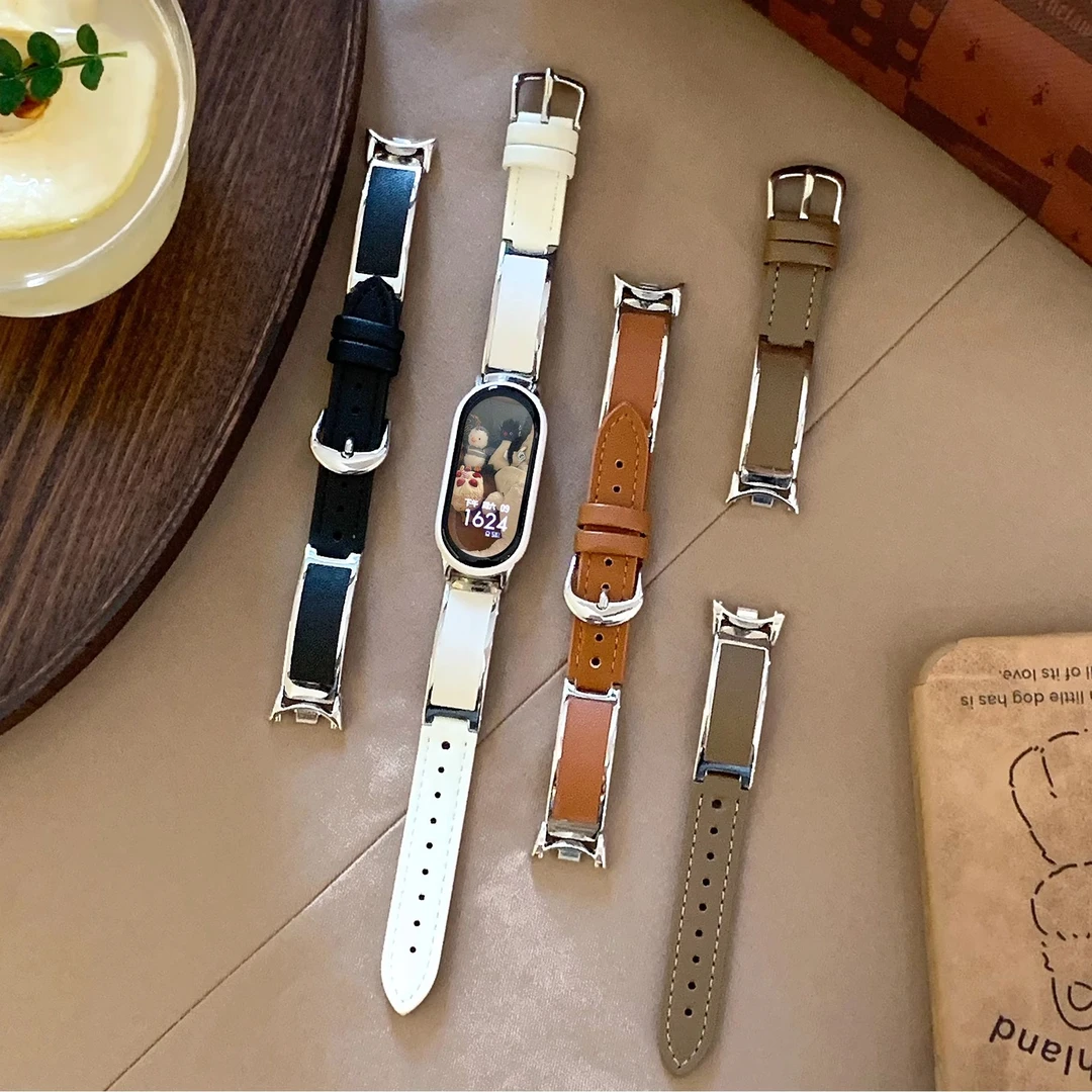 【uososo】适用小米手环10表带夏银边手镯腕带小米手环9表带高级女