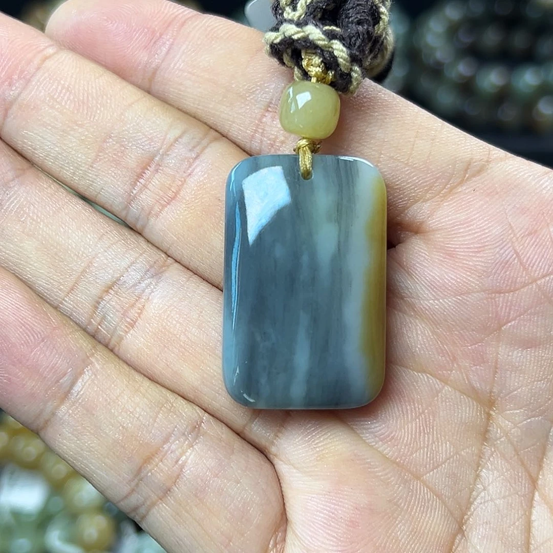 和田玉手链未镶嵌楼兰三色无事牌 油润细腻