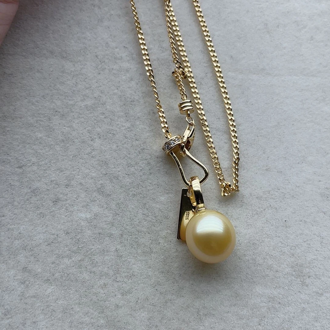 海水珍珠套链76银S925镶嵌