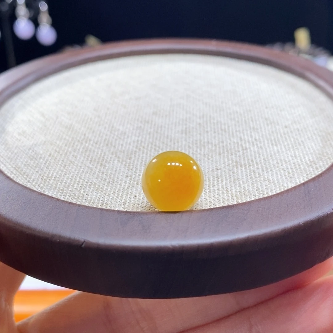 翡翠未镶嵌颈饰翡翠冰黄圆珠12+mm