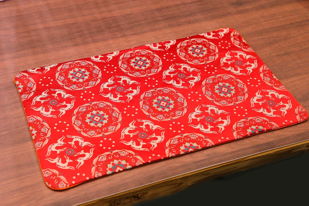 CX936 手工织锦缎 轻奢长方形高档中国风茶席 中式茶道壶杯茶垫