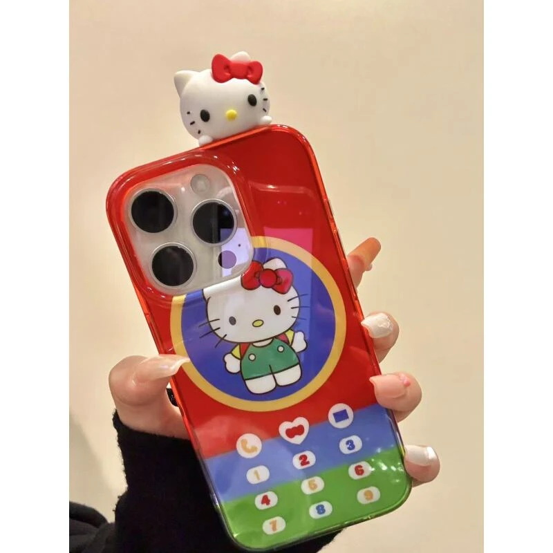卡通大哥大立体可爱猫咪脑壳适用iphone16prom苹果15手机壳新款14