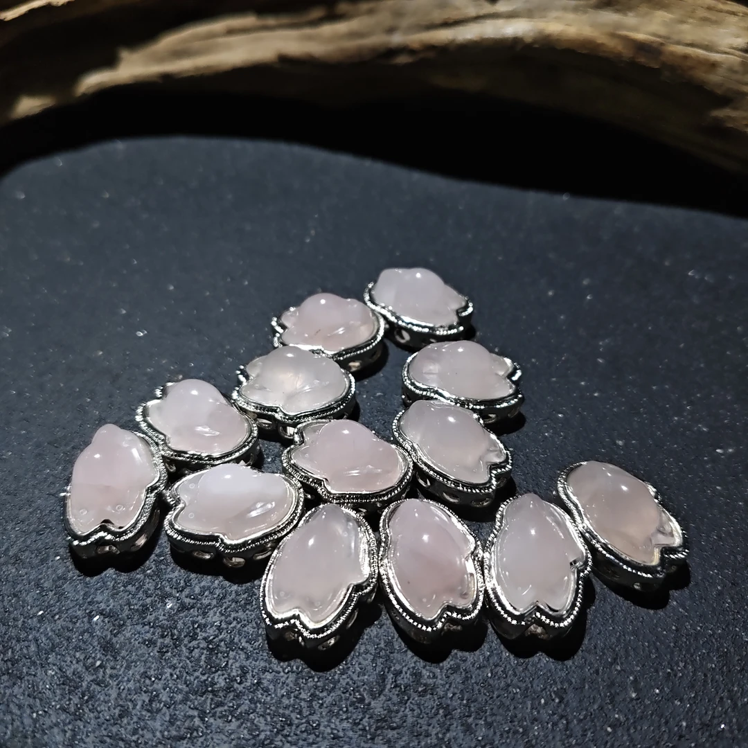 【黑胖珠宝】H1533 天然粉晶狐狸吊坠多样性发其一