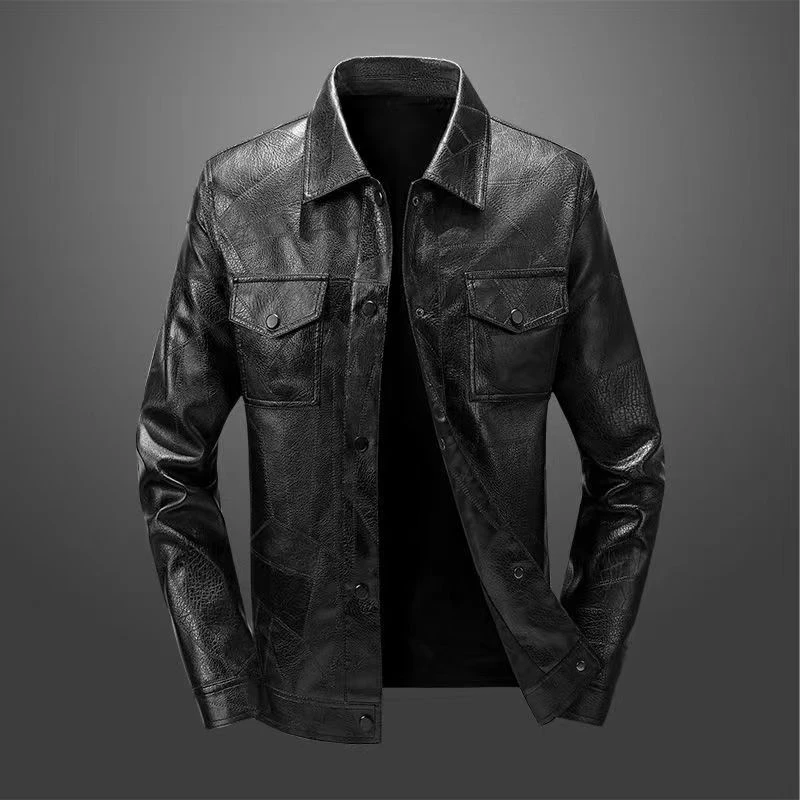 【粉丝福利】春秋时尚休闲商务男士皮衣-881