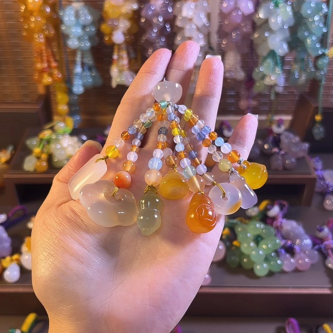 未镶嵌车挂玛瑙/玉髓手机链