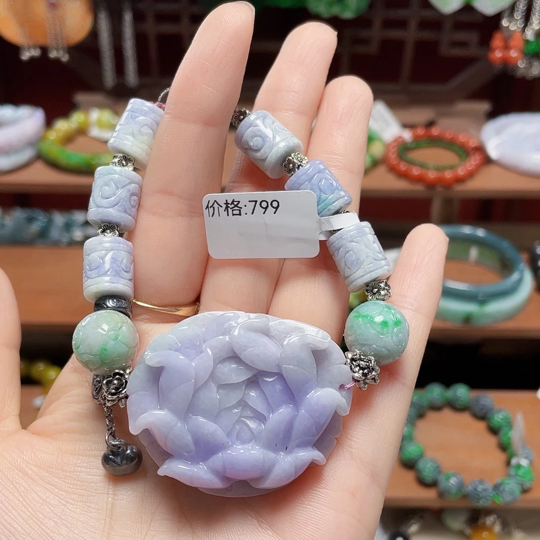 自***画翡翠未镶嵌手链饰品