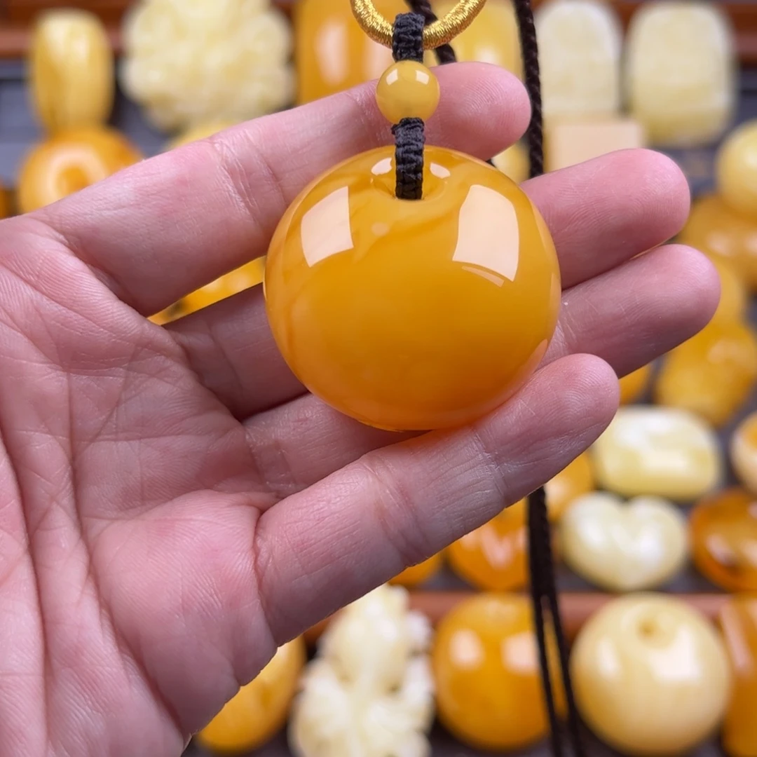 琥珀颈饰未镶嵌纯天然琥珀蜜蜡无优化