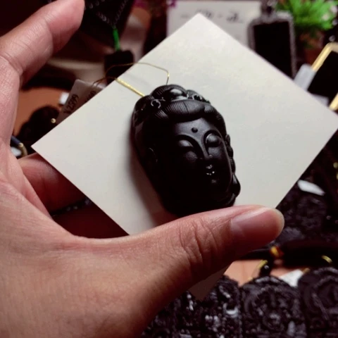 天然缅甸a货钢琴黑挂件