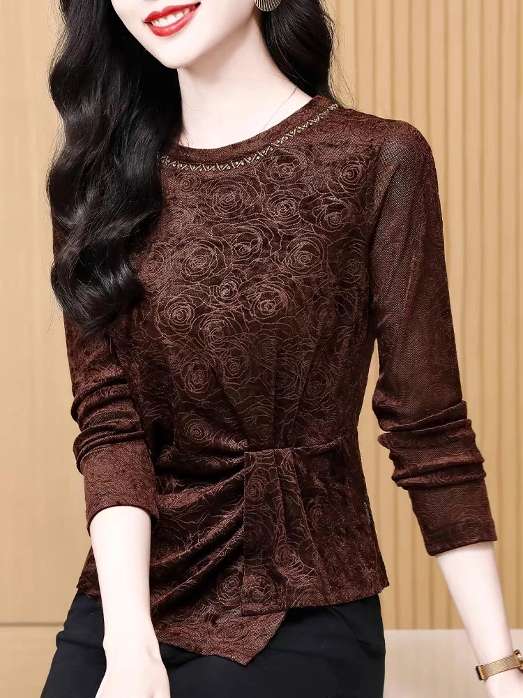 打底衫女士秋季2025新款高级感内搭小衫不规则长袖T恤上衣