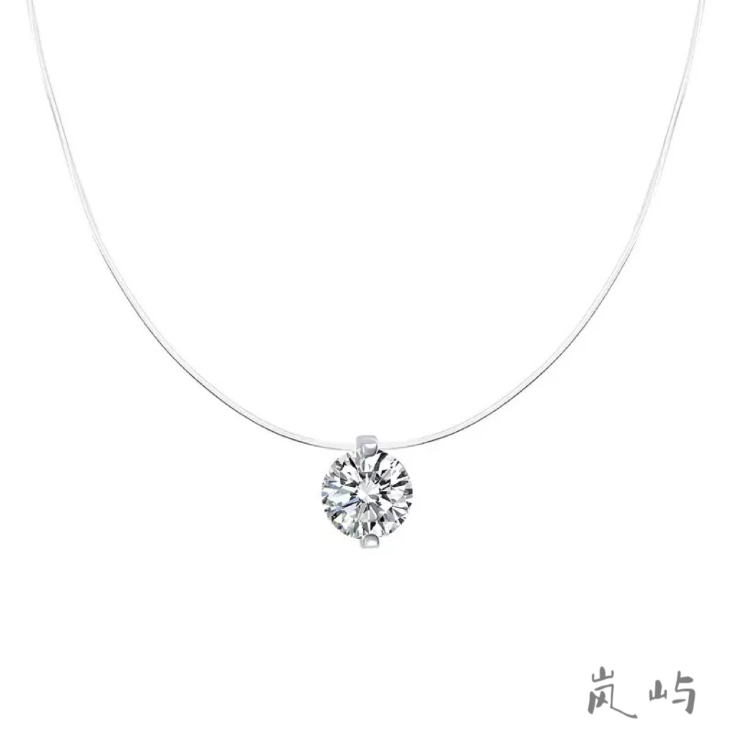 铜合金锆石项链 人鱼之泪项链小众饰品颈链百搭项链法式锁骨链