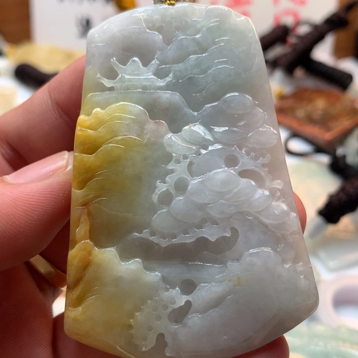 翡翠未镶嵌颈饰保真天然a货翡翠