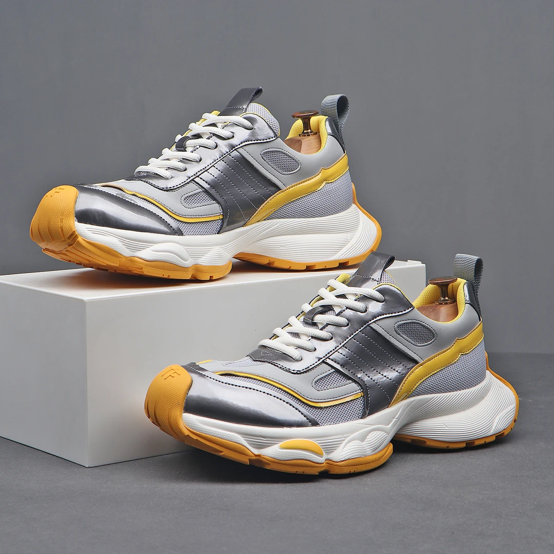 老爹鞋男夏季透气网纱跑步运动2025新款潮鞋厚底软底薄款爆款鞋子