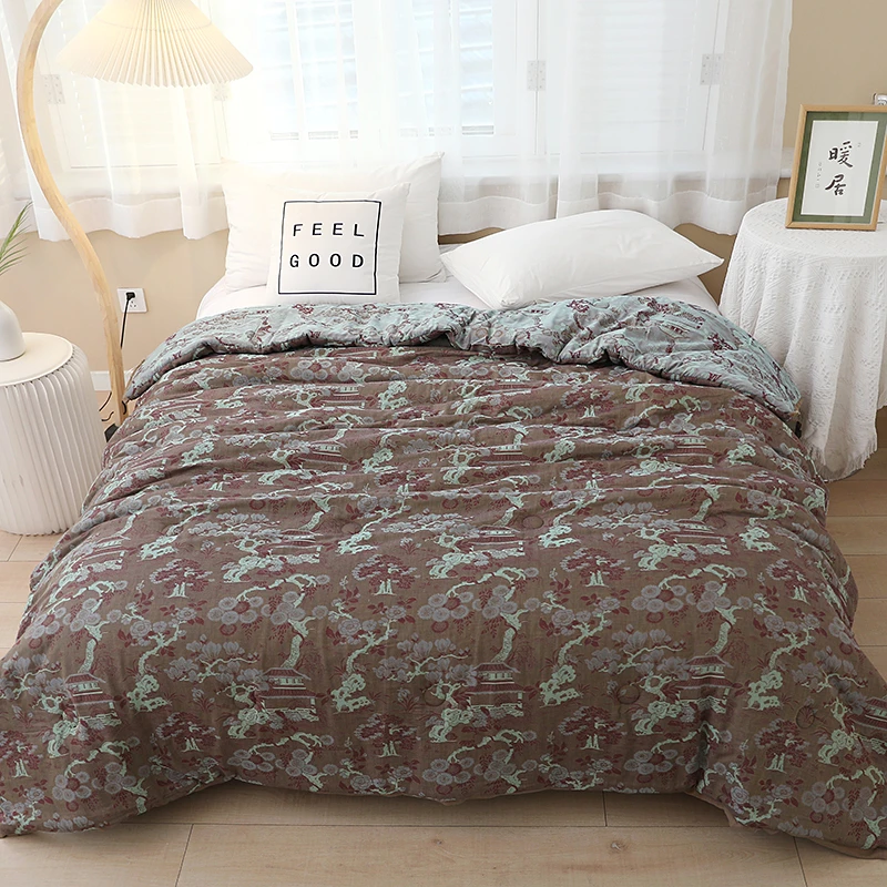 XDONGY(冬云家纺) 150*200乳酸奶 醉倾城棕色夏被织花可水洗