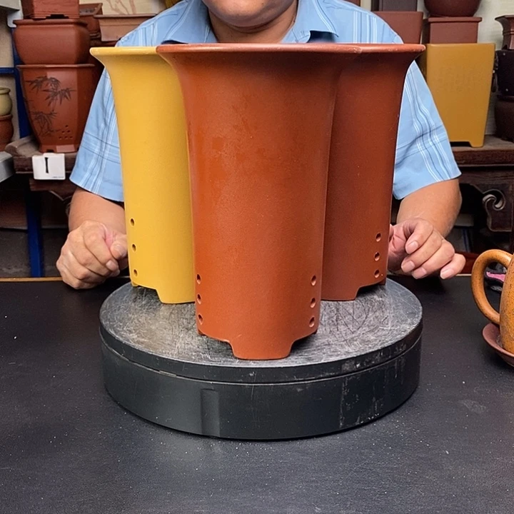 紫砂花盆货号一只三个