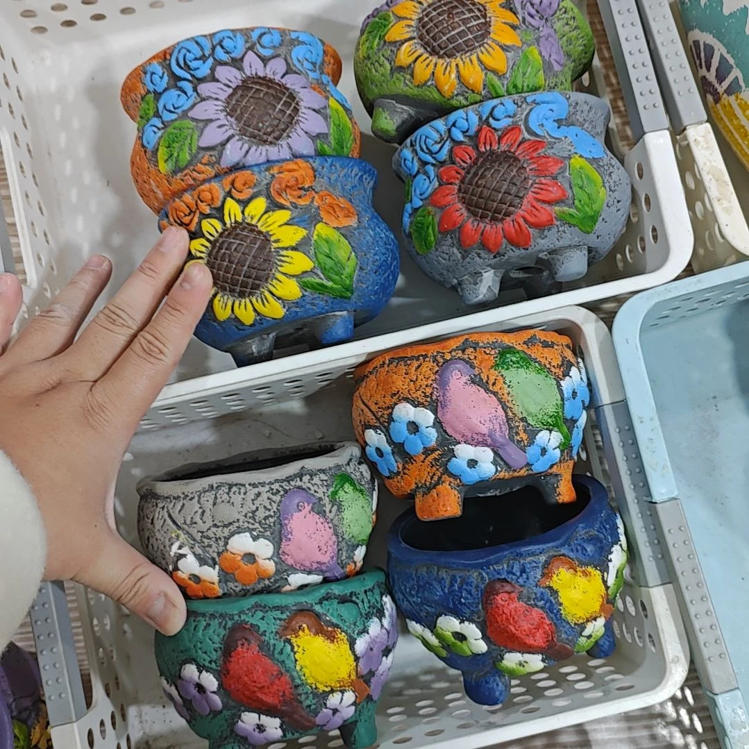 红陶吸水透气的白陶花盆凑满12发货