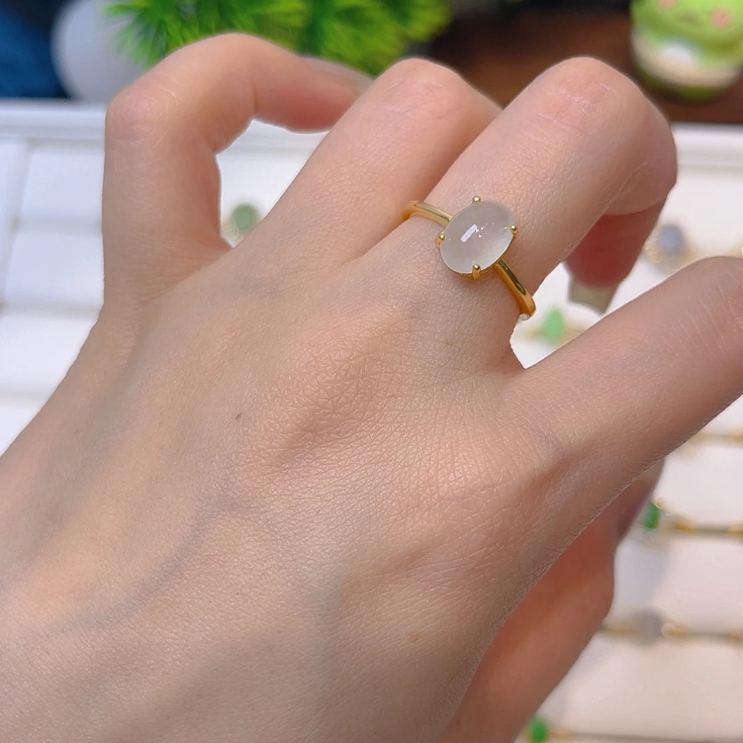 翡翠戒指银S925镶嵌我