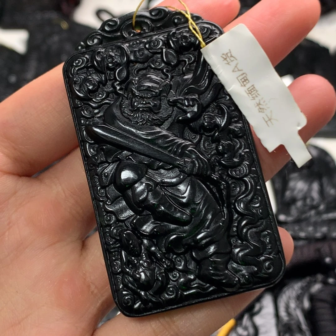 天然缅甸a货钢琴黑挂件