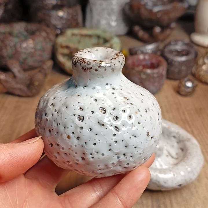 志野柴烧手捏花器W****n