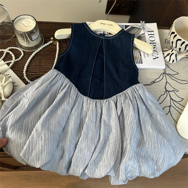 女童背心连衣裙夏装2025新款洋气韩版裙子女宝宝夏季裙子 C30
