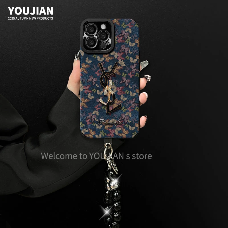 适用【苹果/oppo/华为/vivo/小米】潮牌复古蝴蝶手机壳女款创意全包