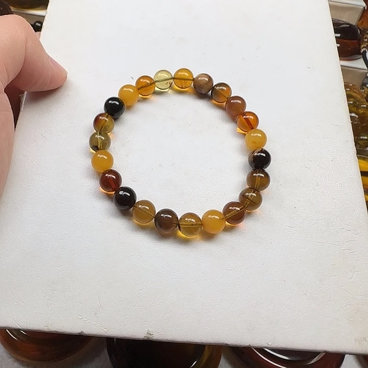 手链琥珀未镶嵌天然琥珀多宝手串8.2克