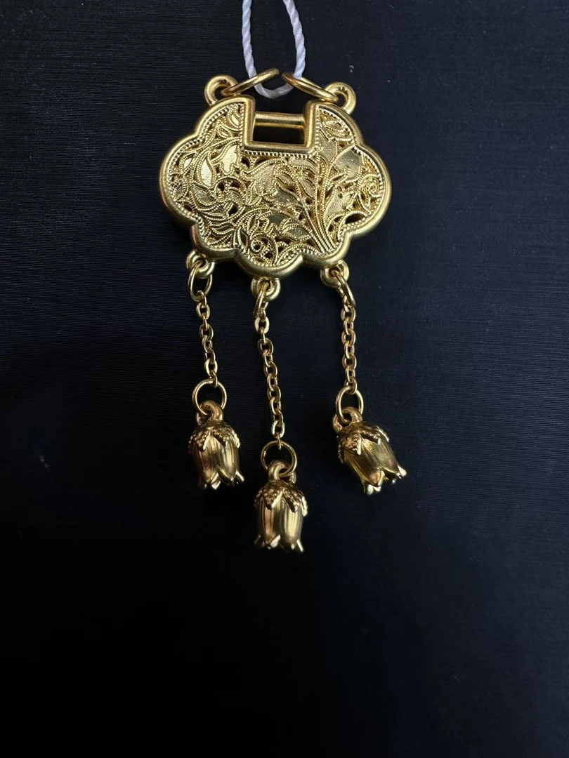 【金展珠宝】足金  天子门生铃兰花流苏吊坠