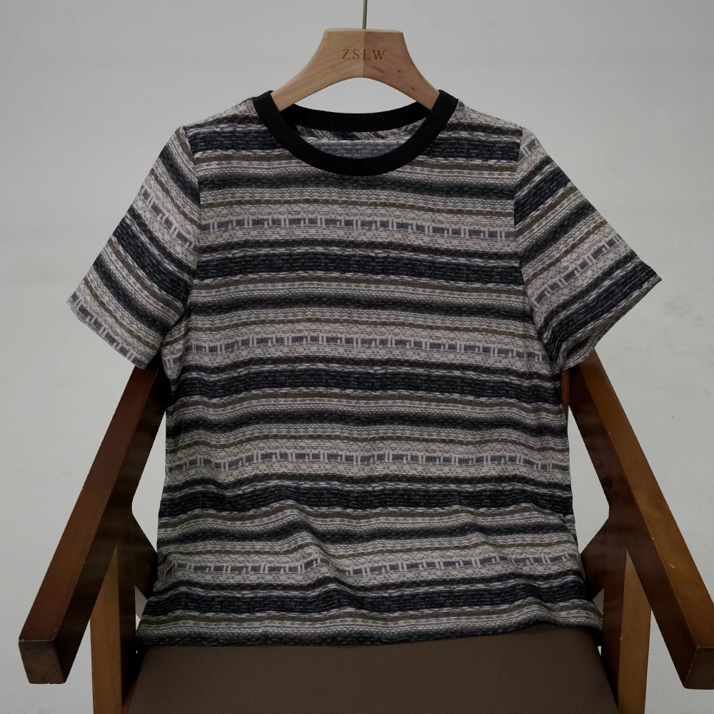 桑蚕丝短袖穿搭衬衫宽松时尚百搭花色休闲LW  825085