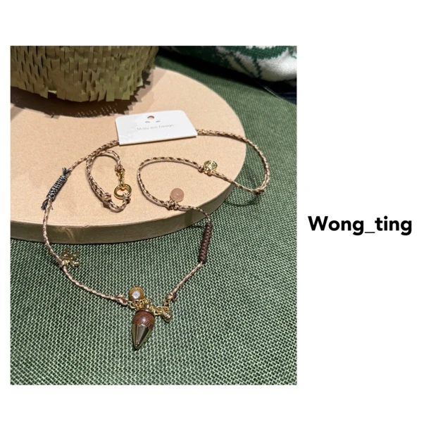 合金布艺项链 【wong_ting】小众设计师百搭编制长链项链3226