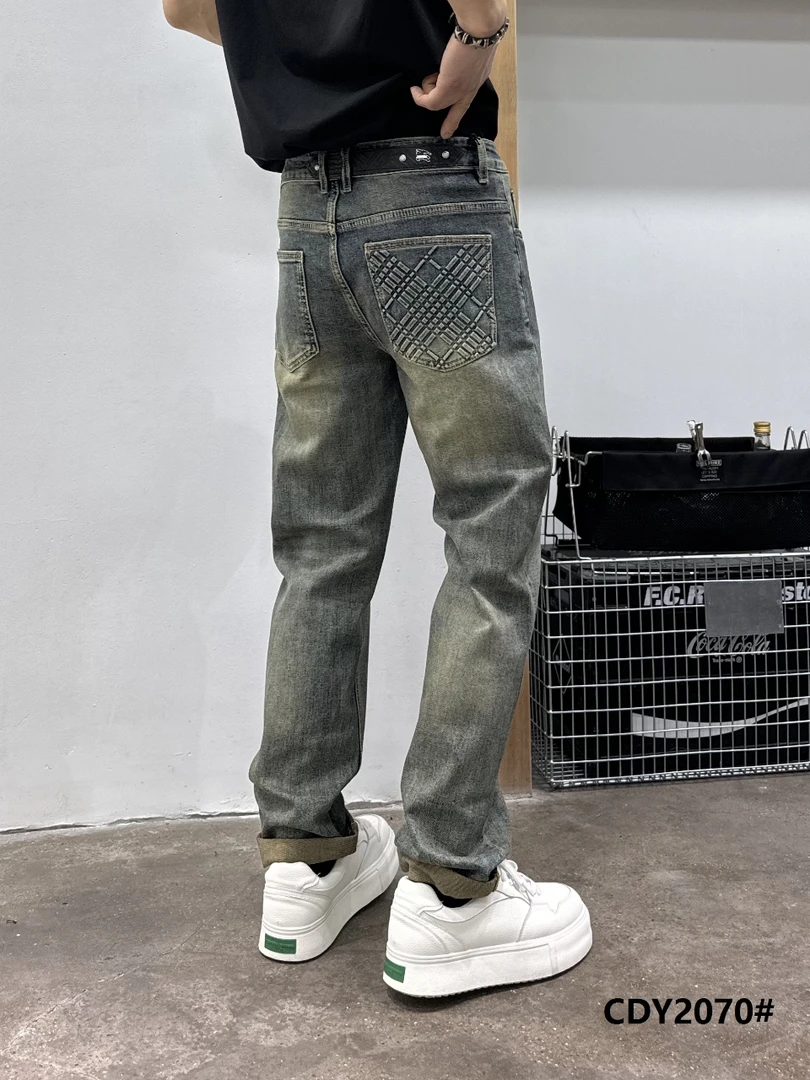 2070蓝牛男士直筒高弹力牛仔裤夏季新款高品质