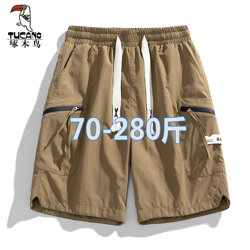 啄木鸟新款夏季工装五分裤男加大码薄款短裤宽松百搭休闲运动裤潮
