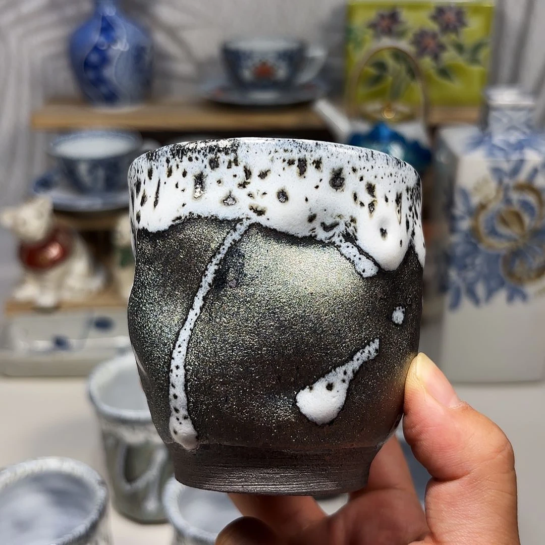 手作山田干雄 熔岩釉料 手握