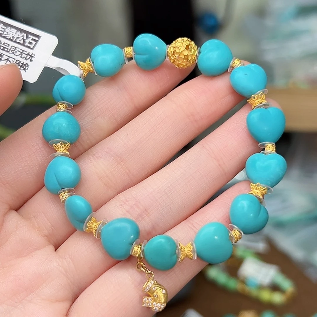 绿松石珠宝奇石18K金镶嵌