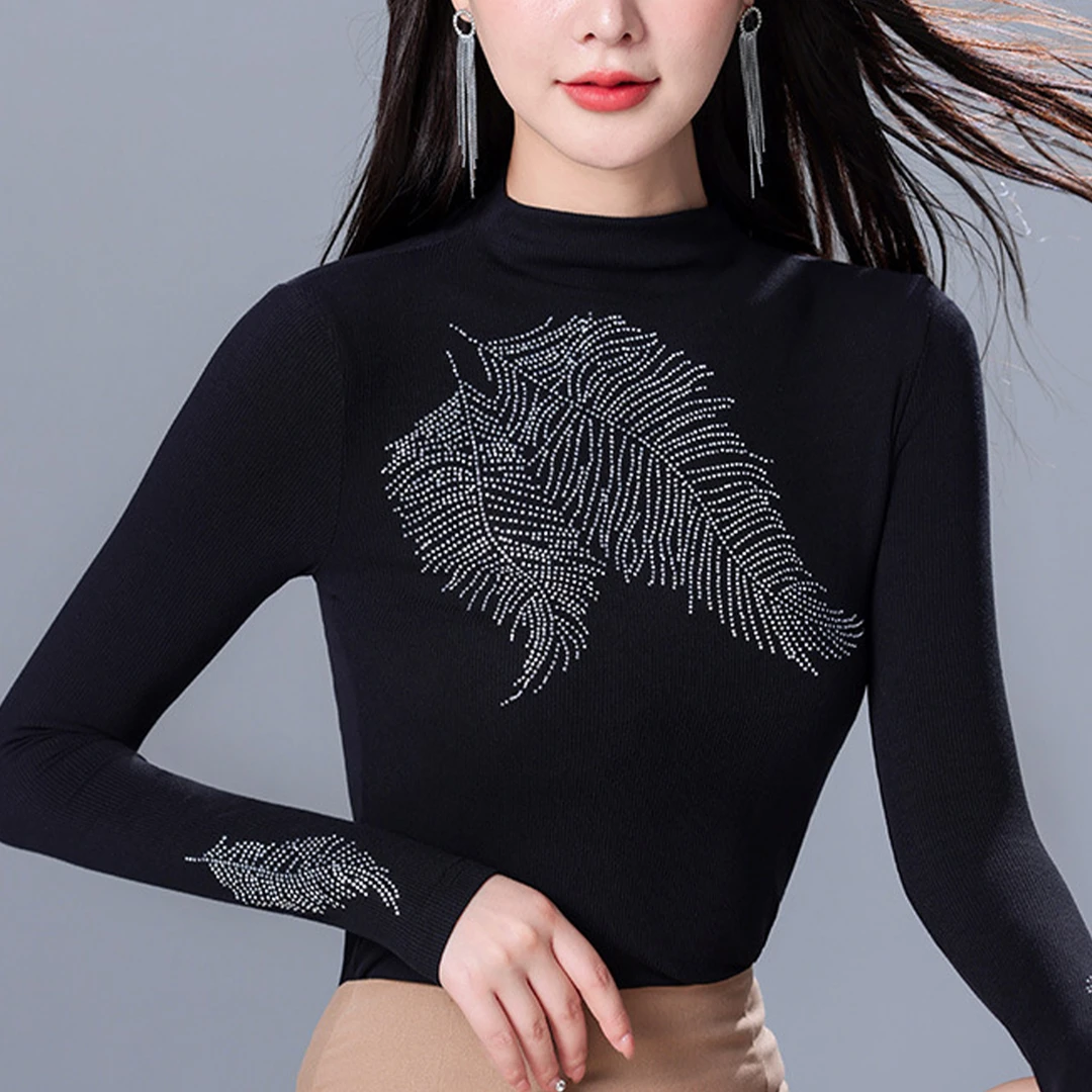 拉丁舞广场舞练功服高弹修身打底衫现代舞练功服