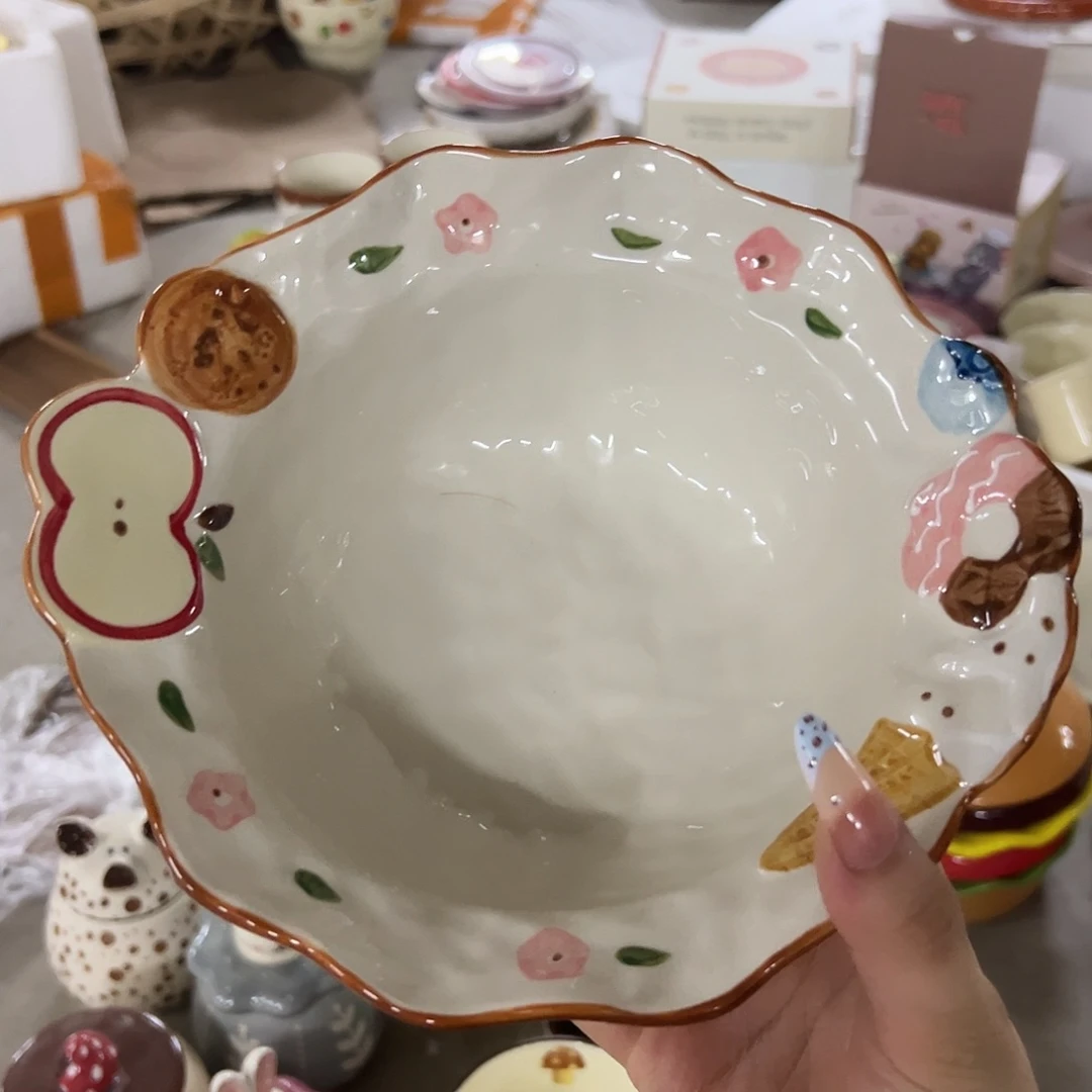 瓷微瑕海派甜心汤碗一个