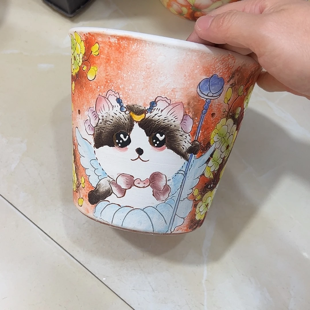 景德镇炫彩手绘口14.5高14.5