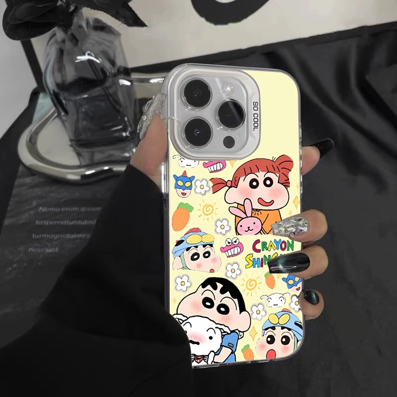 彩银蜡笔小新适用于苹果iPhone 华为 VIVO OPPO 一加 小米 手机壳