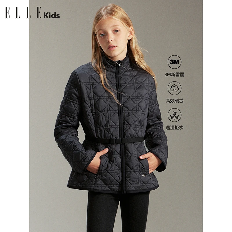 ELLEKIDS3m新雪丽高效小个子暖绒棉服女童冬季防泼水女童时尚童装
