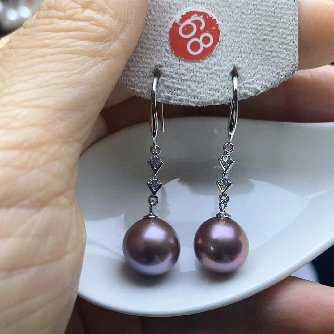 淡水珍珠耳饰银S925镶嵌