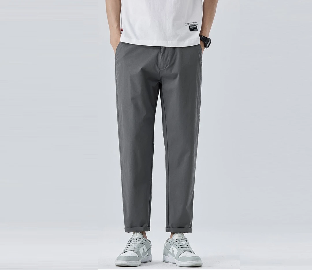 2025春季新款小西裤男士修身九分裤休闲裤男裤夏季薄款