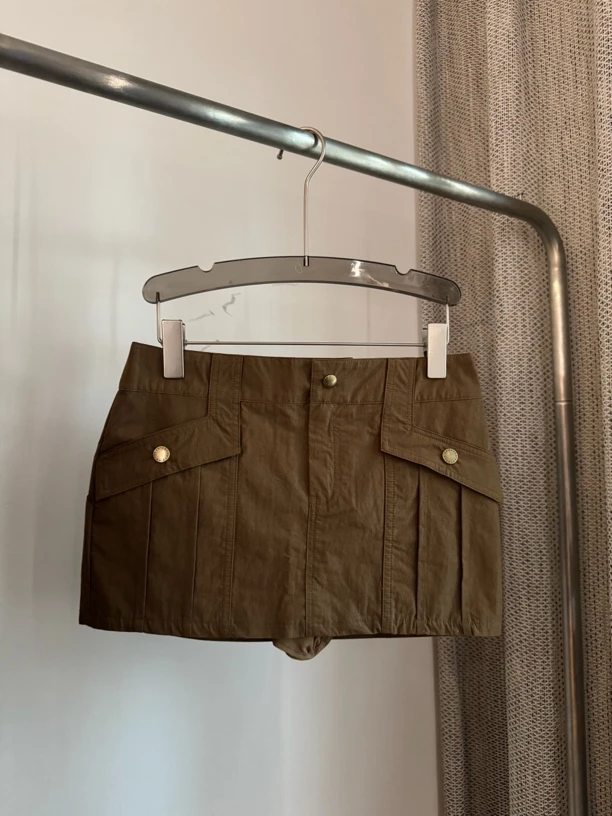 主播推荐 小众设计师款 工装半裙