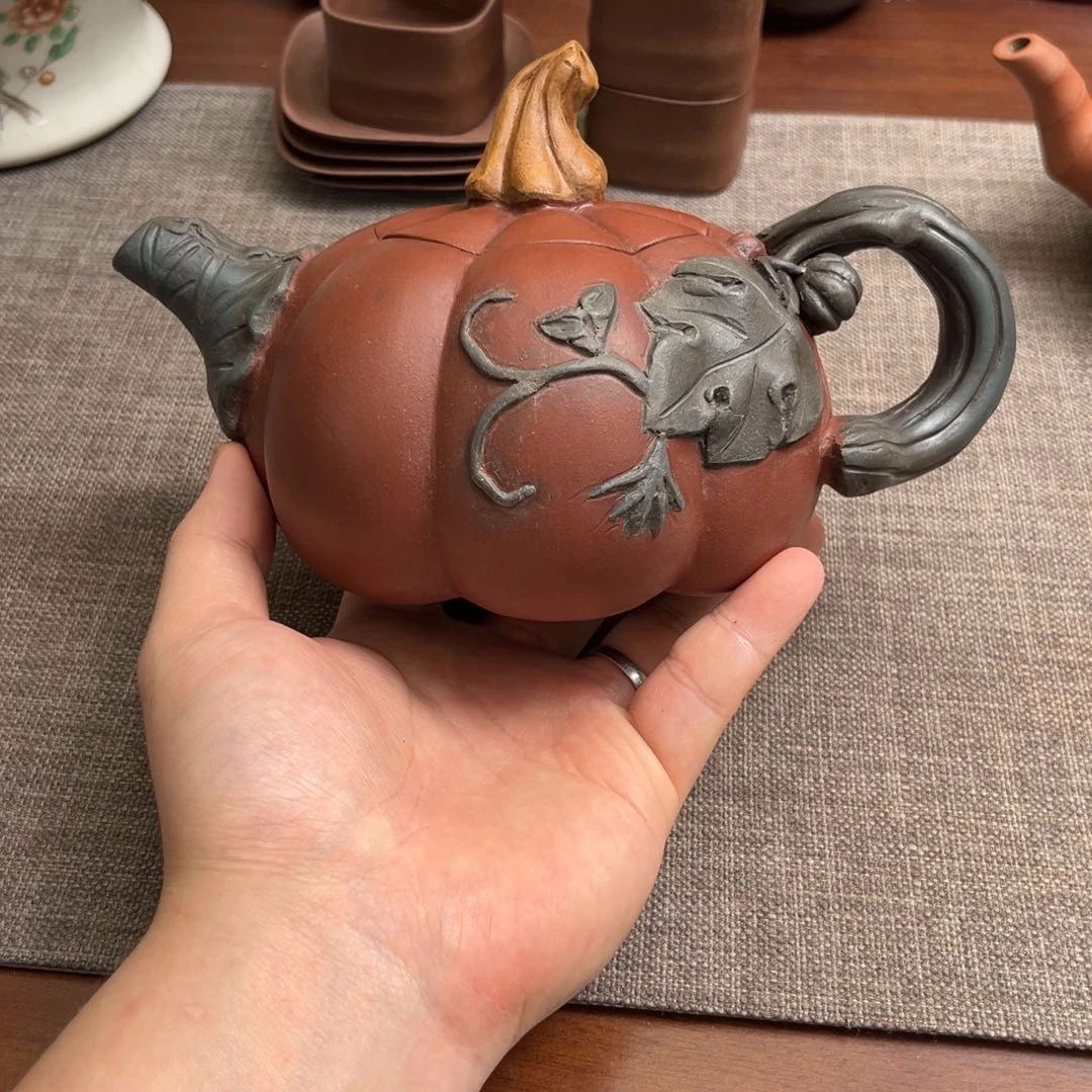 紫砂茶壶半手工 南瓜壶