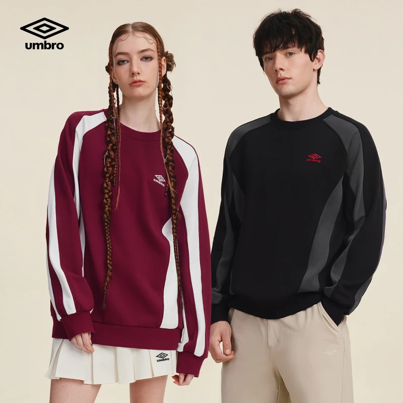 Umbro/茵宝运动套头卫衣秋季男女同款泽西风长袖T恤衫U2125450424