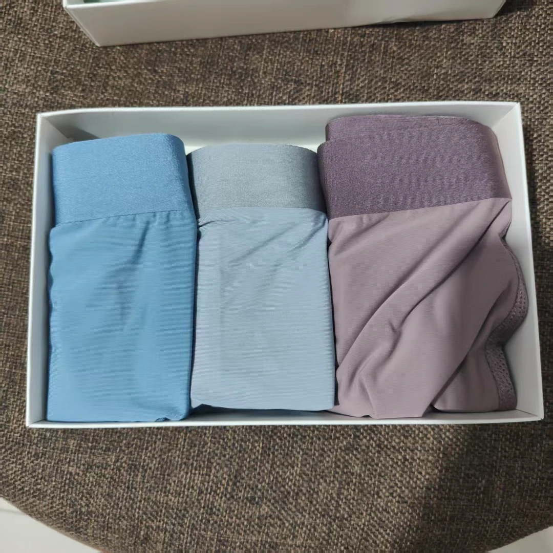 A男士舒适透气平角内裤1号（3条装颜色随机）