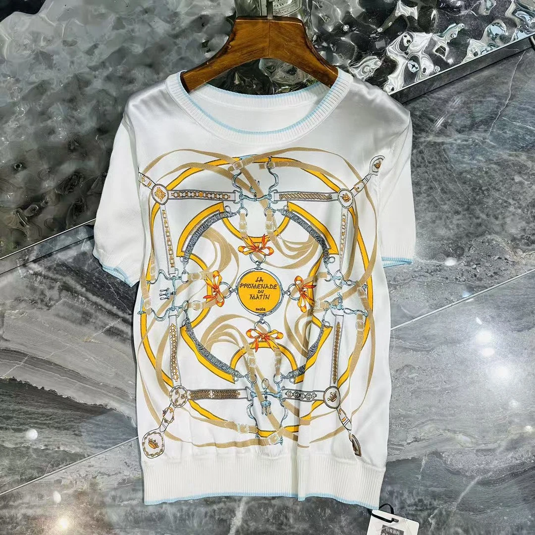 【清仓福利】SS 23988 双面皮带链条桑蚕丝重磅白色开衫