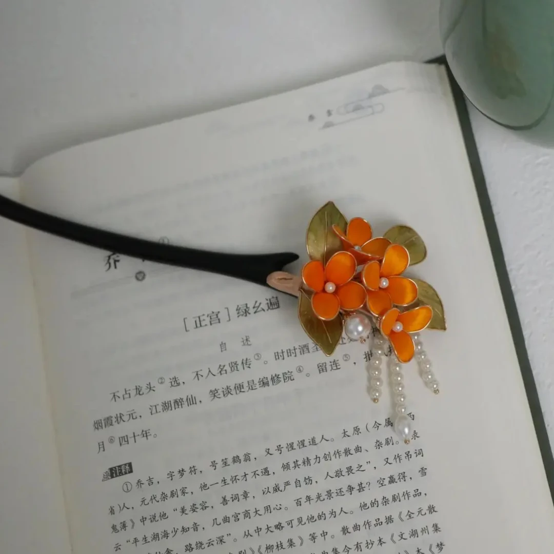 丹桂花发簪复古国风古风手工