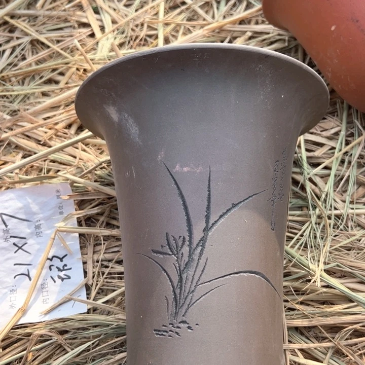 红陶紫砂兰花盆微瑕