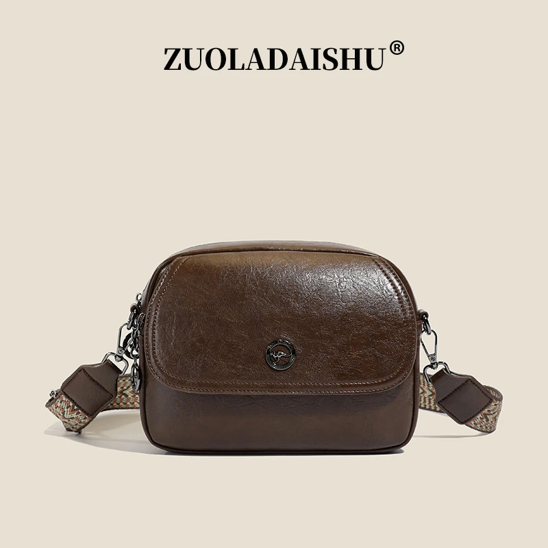 复古包包女2025新款时尚单肩包多层斜挎包气质百搭妈妈包女士包包