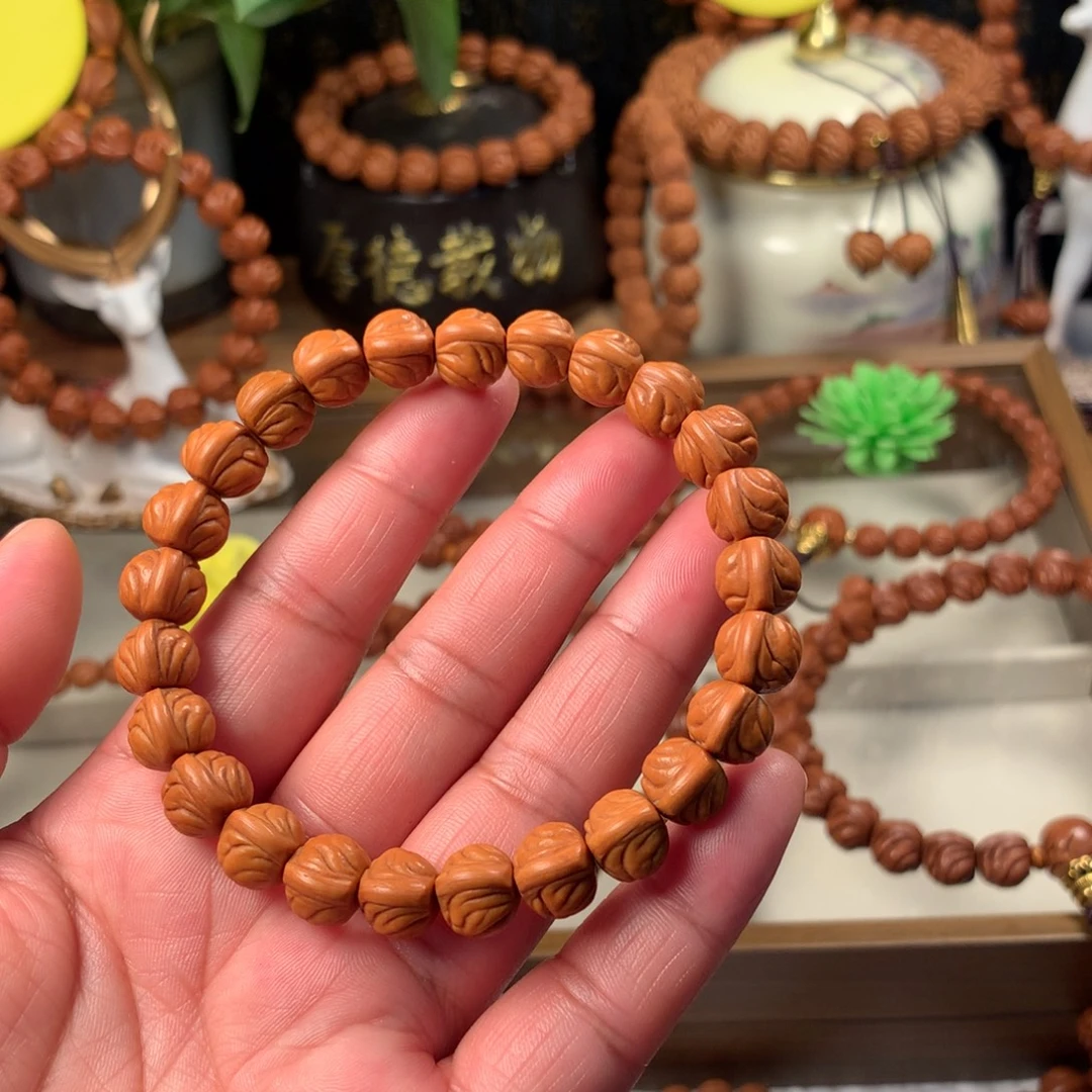 巷***年吊坠桃核金玉龙手串10