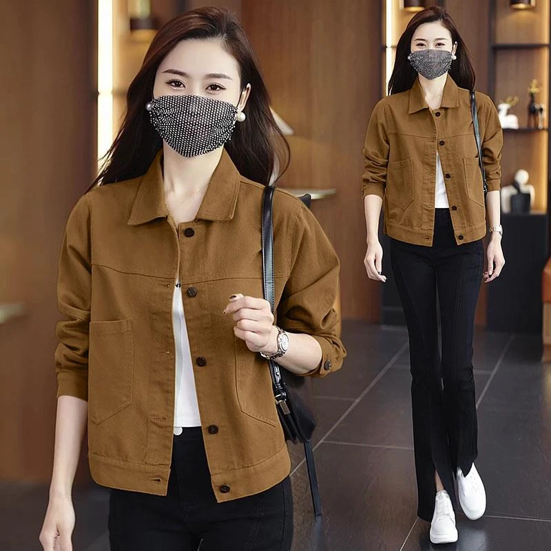牛仔外套2025新款女装春秋季短款时尚复古洋气翻领夹克上衣小个子