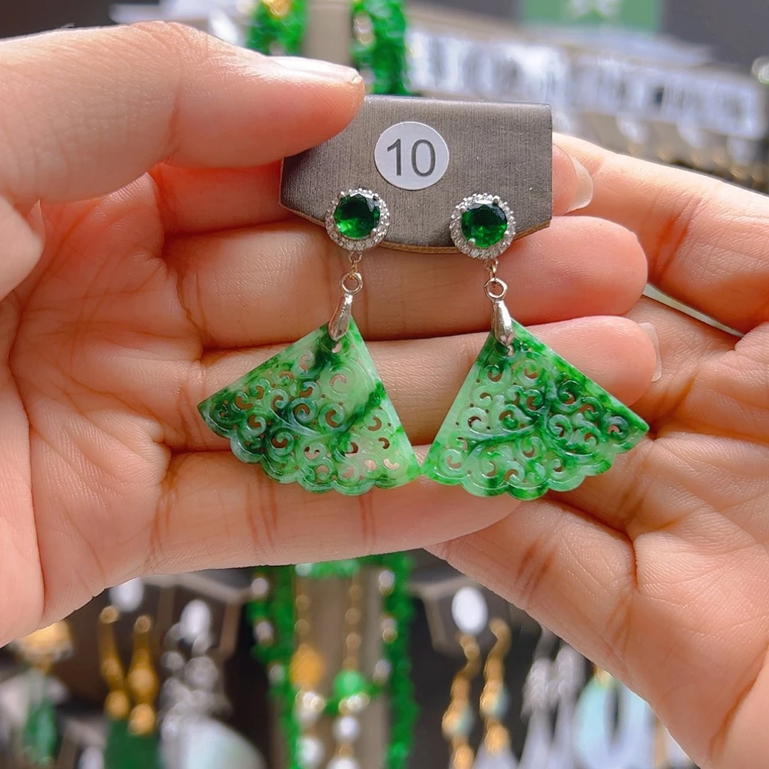 银S925镶嵌翡翠耳饰用****7